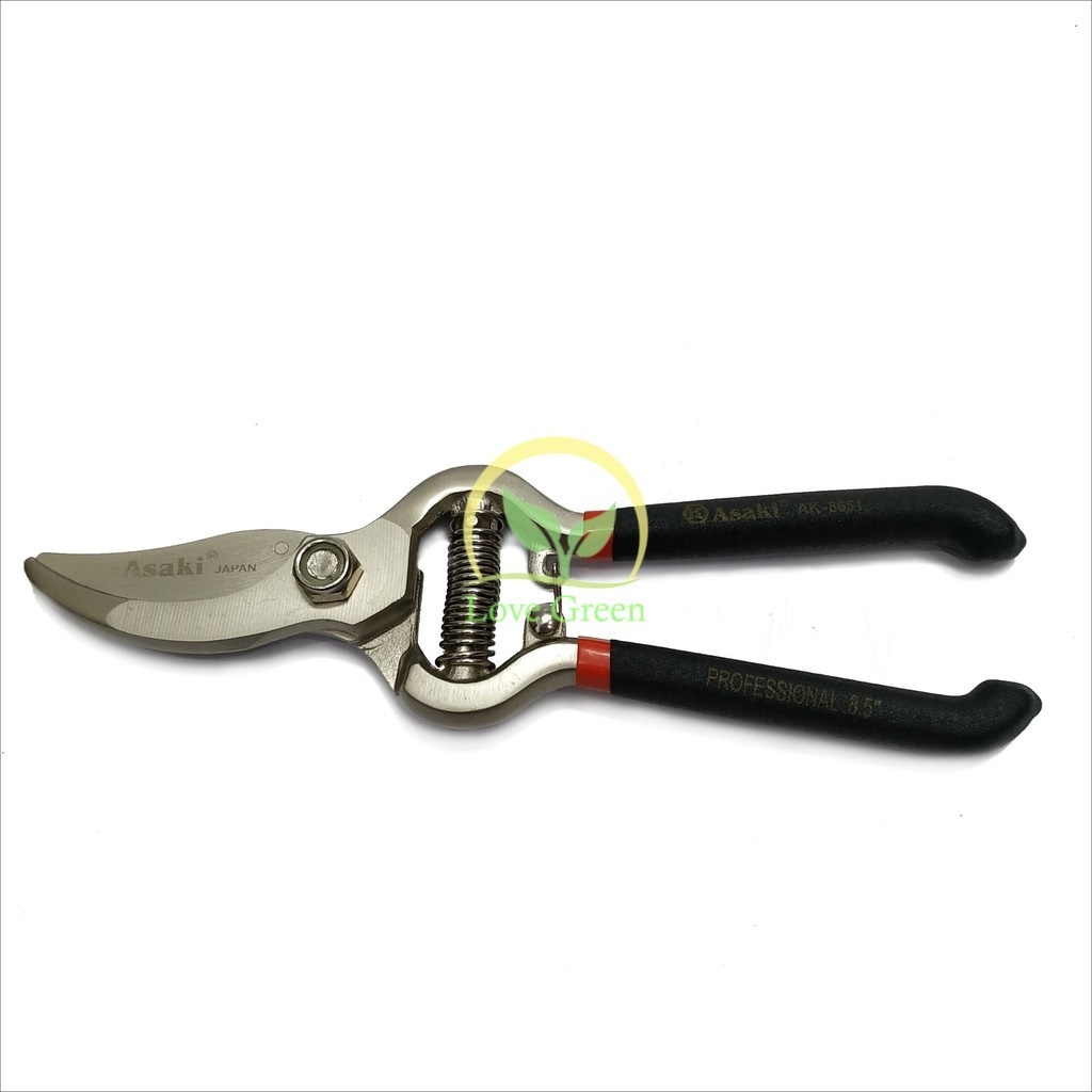 Kéo Cắt Tỉa Cành Cầm Tay Lưỡi Cong Cán Đúc Asaki 8651