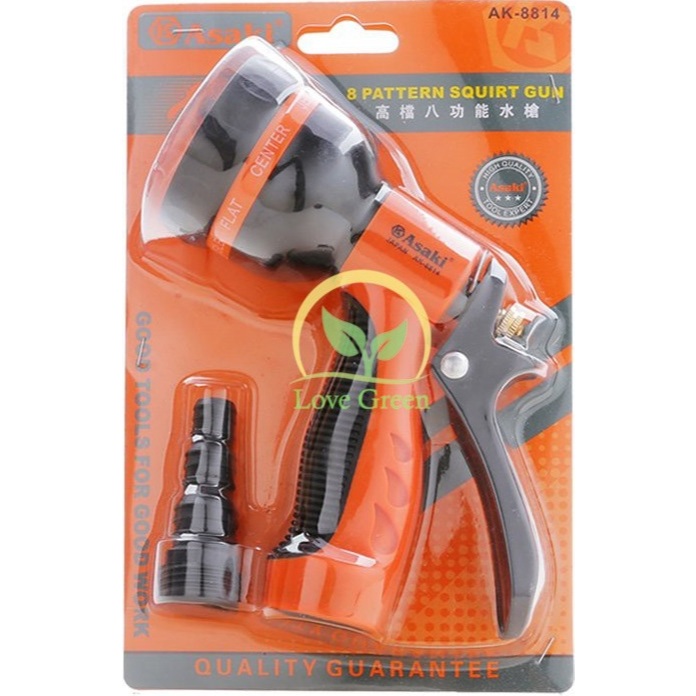 Vòi Phun Tưới Cây, Xịt Rửa Xe Nhựa Cao Cấp 6 Tia Asaki
