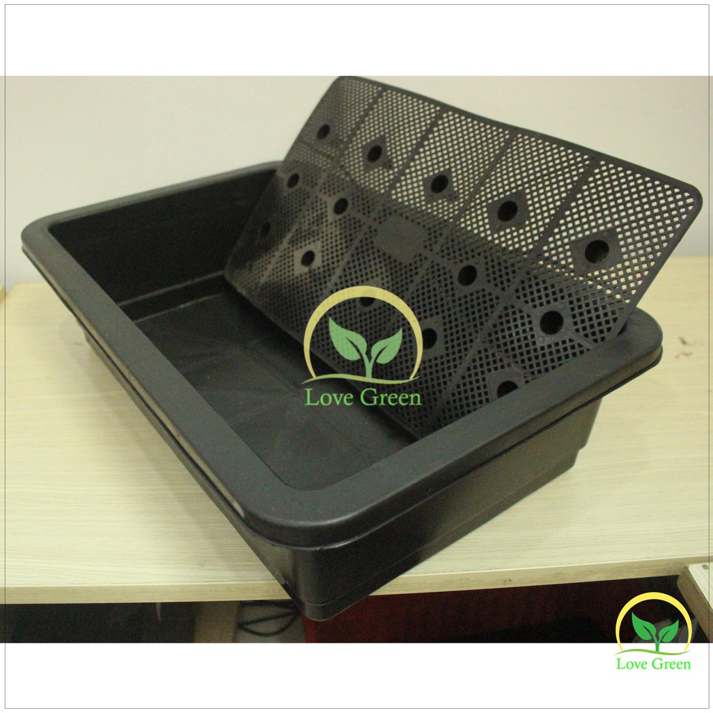 Khay Nhựa Trồng Rau Chữ Nhật TM-65 + Chậu Trồng Cây Thông Minh