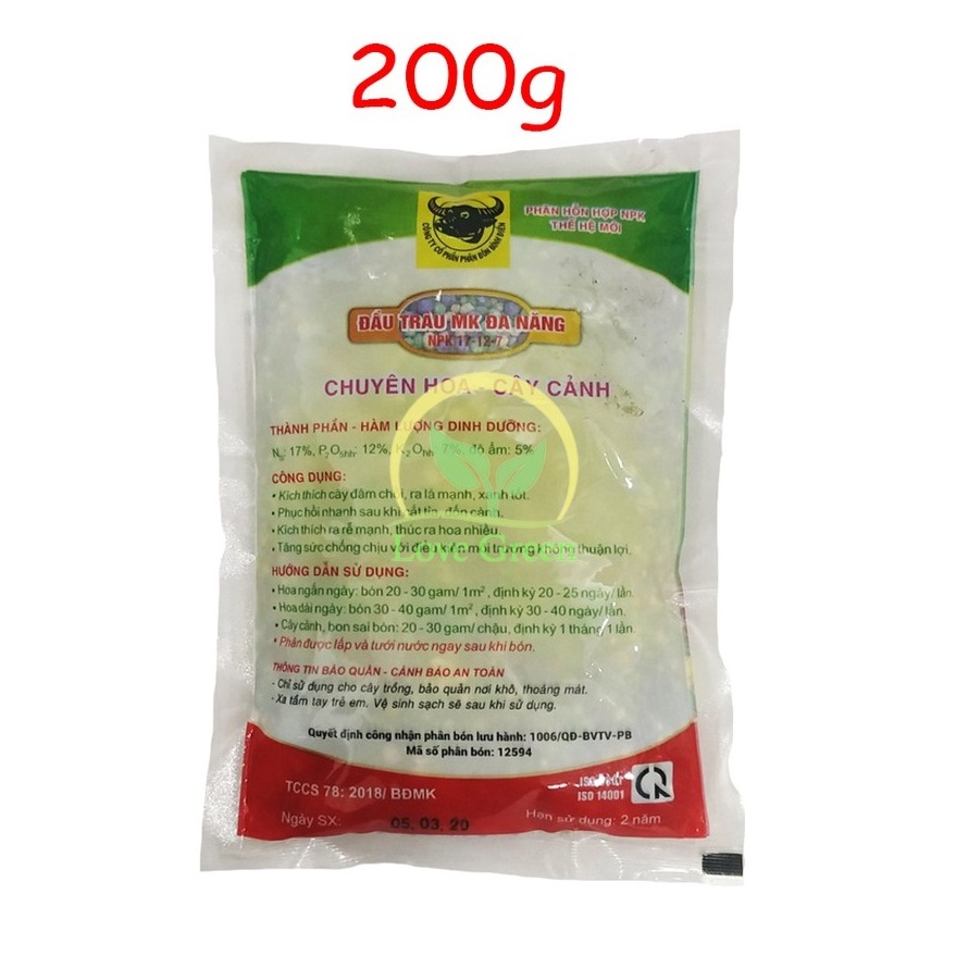 Phân Bón Lá ĐầU Trâu Đa Năng 17-12-17+Te Cao Cấp 200G